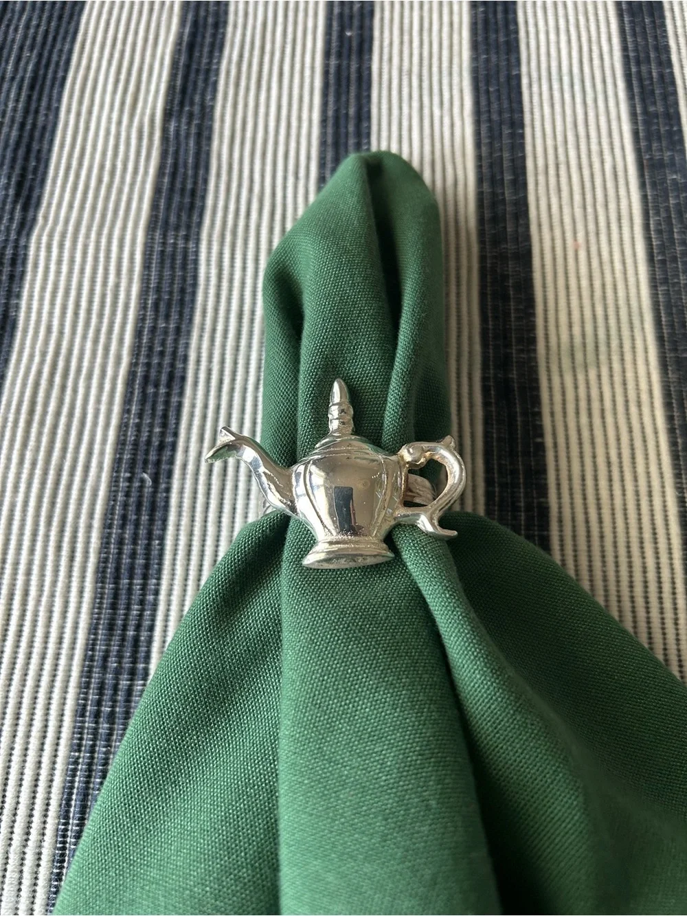 Silver Plated Teapot Set of Napkin Rings
